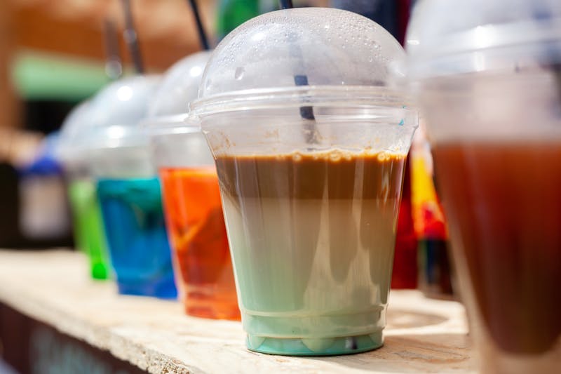 Large fountain soft drink with ice from Dions